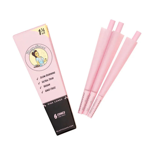 Blazy Susan 1.25 (6pk) Pink Paper Cones